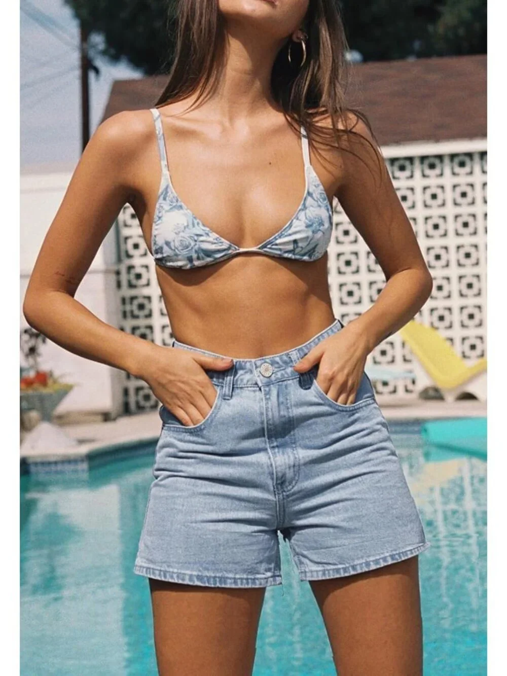 Women's Light Blue Summer Comfortable Stretchy Denim Casual Hot Short Jort Jean